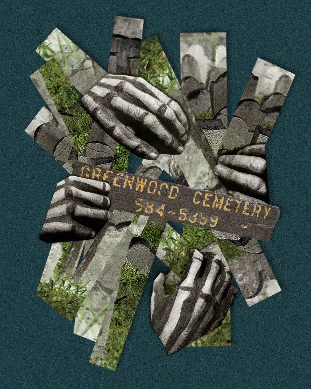 Image of artwork used for Black Horror Fiction story, Greenwood, by Shauntionne.